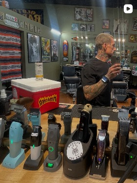Nate's clippers and station at Old Town Barbers